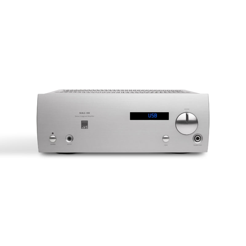 sia2 100 stereo integrated amplifier atc front silver