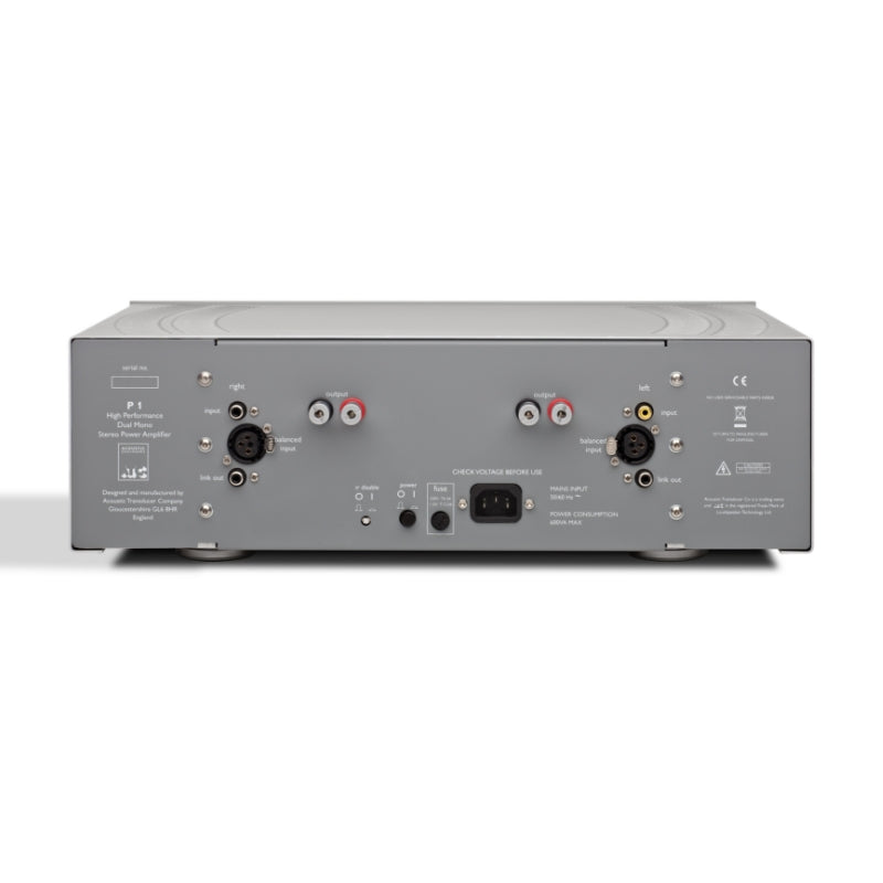 p1 dual mono power amplifier atc rear silver