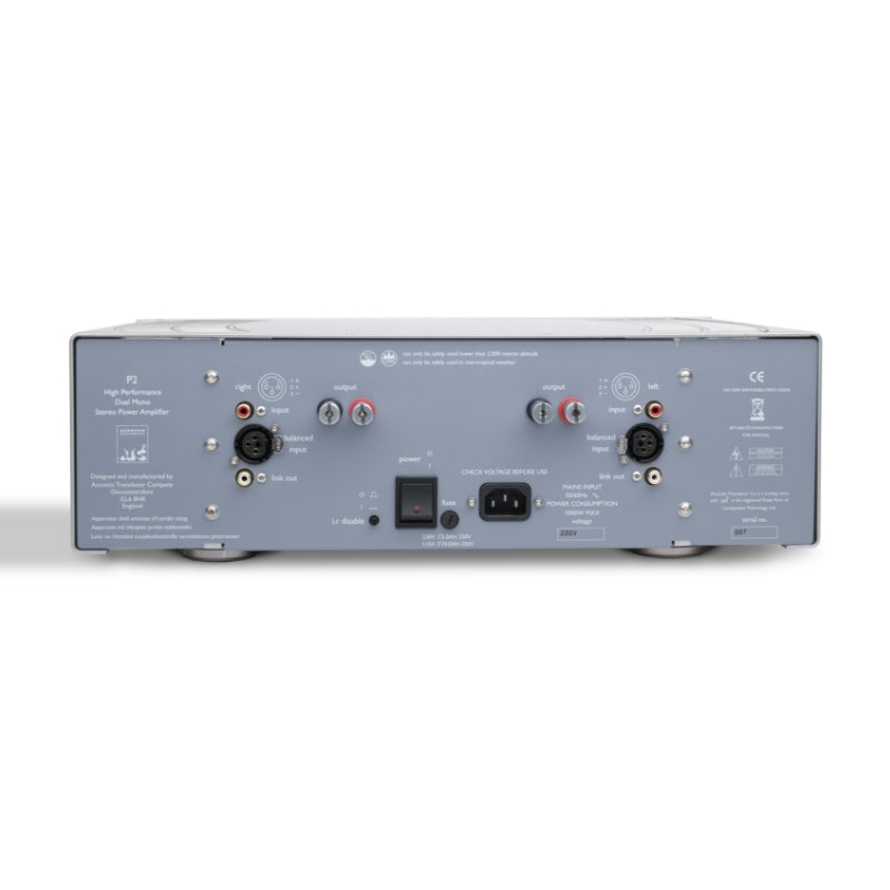 p2 dual mono power amplifier atc rear silver