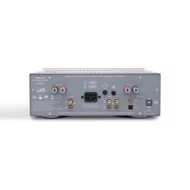 sia2 100 stereo integrated amplifier atc rear silver